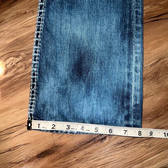 Mid Rise Rock Revival Jeans Gloria Boot Cut Size 30 Style E8446BL Sequin Studded - Picture 10 of 15